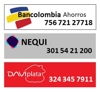 Cuentas bancarias disponibles para el pago